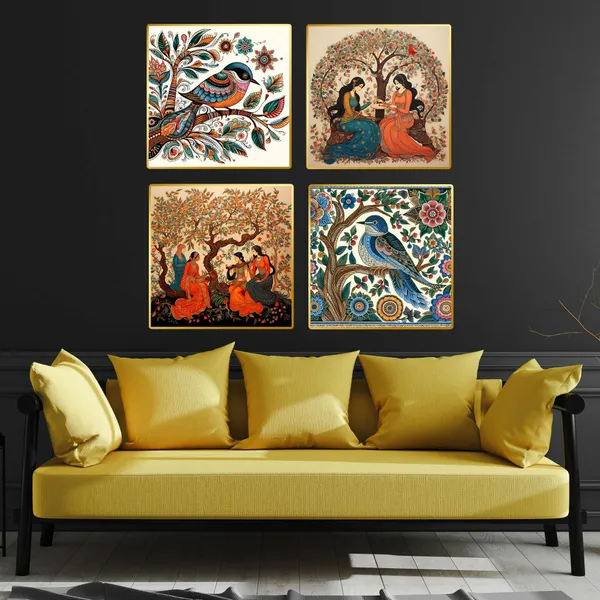 Set_Of_Four_Wall_Paintings_For_Wall_Dacoration_Golden_Framed_Wall_Paintings_For_Living_Room_Bedroom_Wall_Art_For_Home_Decoration_Office_Wall_Decor_13_10_Inch_Ch_Gd4_8