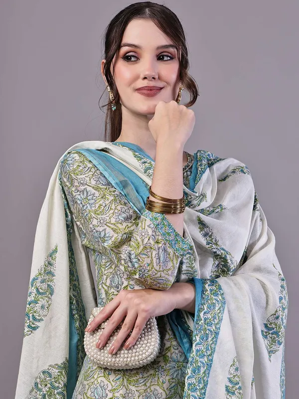 Women_S_Green_Blue_Floral_Chanderi_Printed_Kurta_Set_With_Dupatta_Suit_Sets