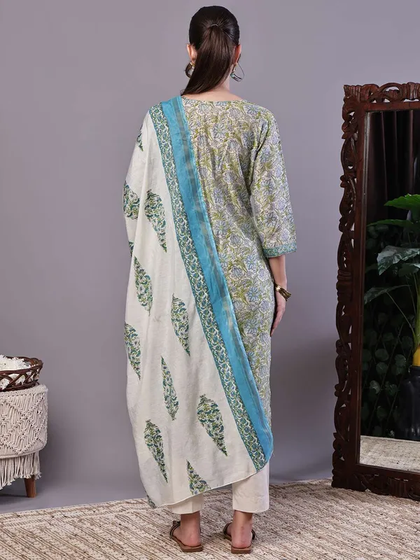 Women_S_Green_Blue_Floral_Chanderi_Printed_Kurta_Set_With_Dupatta_Suit_Sets