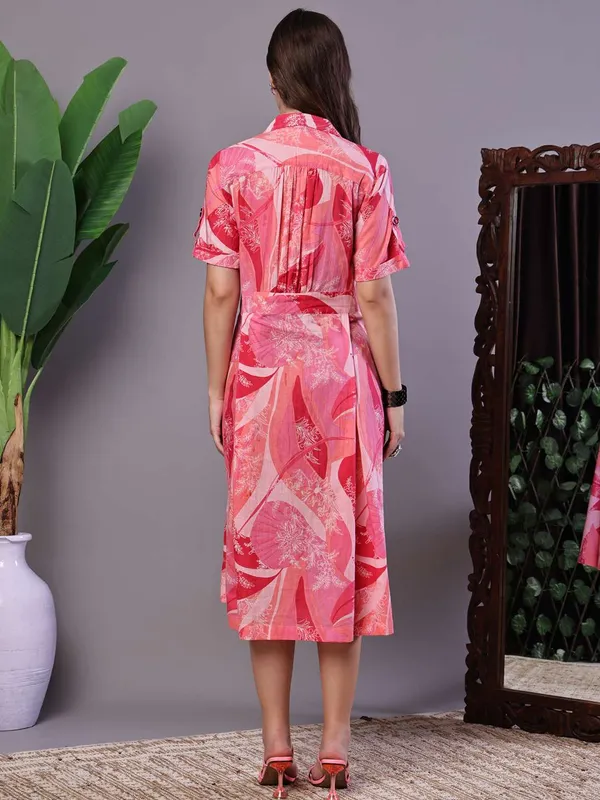 Women_S_Pink_Printed_Cotton_Midi_Shirt_Dress