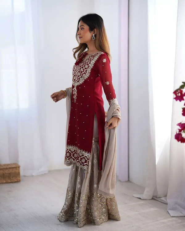 Women_S_Faux_Georgette_Sequins_Embroidered_Straight_Kurta_With_Sharara_Suit_And_Dupatta_Set