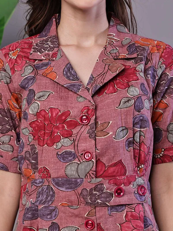 Women_S_Pink_Floral_Cotton_Pleated_Midi_Dress_With_Collar
