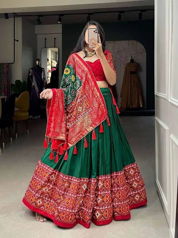 Women_S_Tussar_Silk_Patola_Print_Lehenga_Choli_Dupatta_Set