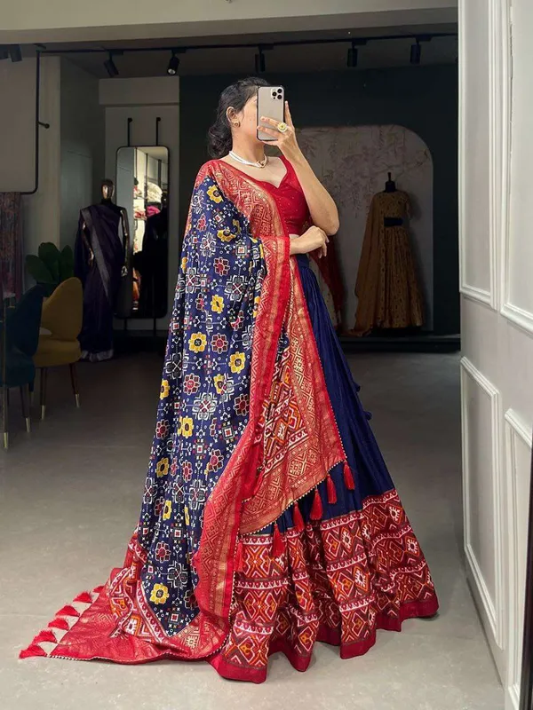 Women_S_Tussar_Silk_Patola_Print_Lehenga_Choli_Dupatta_Set