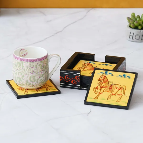 Wooden_Horse_Hand_Painted_Tea_Coaster
