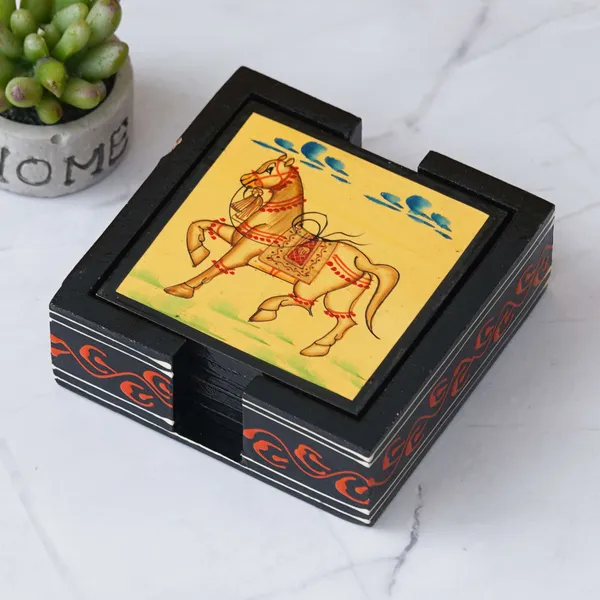 Wooden_Horse_Hand_Painted_Tea_Coaster