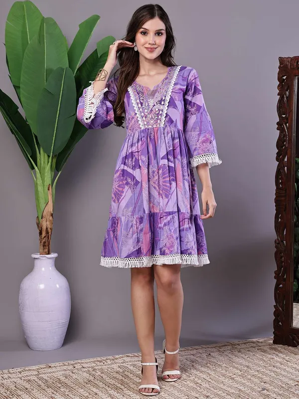 Wome_S_Purple_Floral_Cotton_A_Line_Dress_With_Lace_Detailing_Midi_Dresses