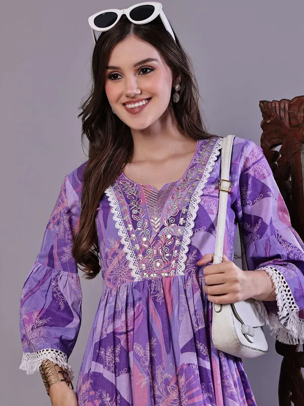 Wome_S_Purple_Floral_Cotton_A_Line_Dress_With_Lace_Detailing_Midi_Dresses