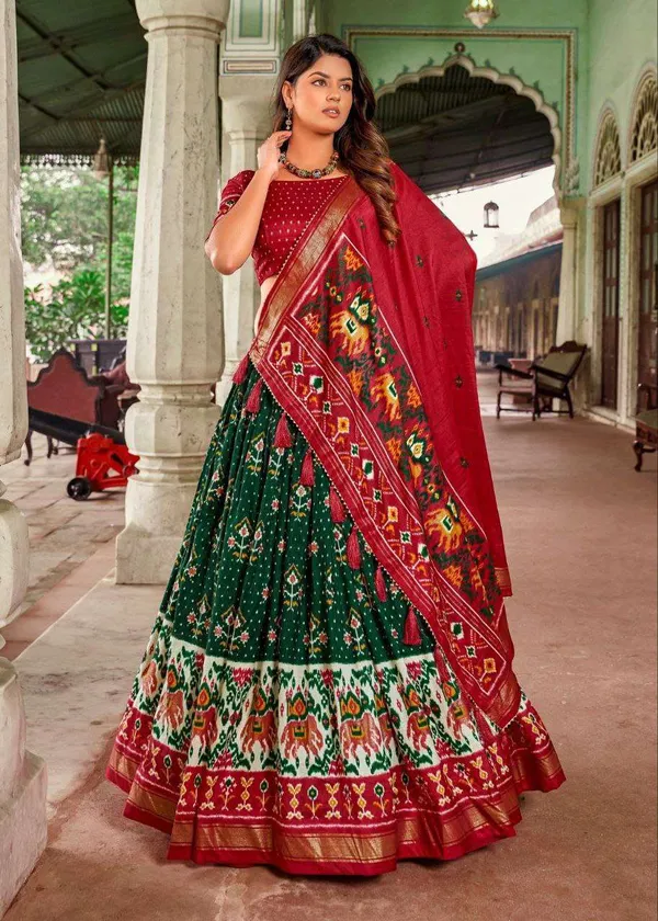 Women_S_Traditional_Patola_Print_Tussar_Silk_Lehenga_Choli_With_Festive_Dupatta
