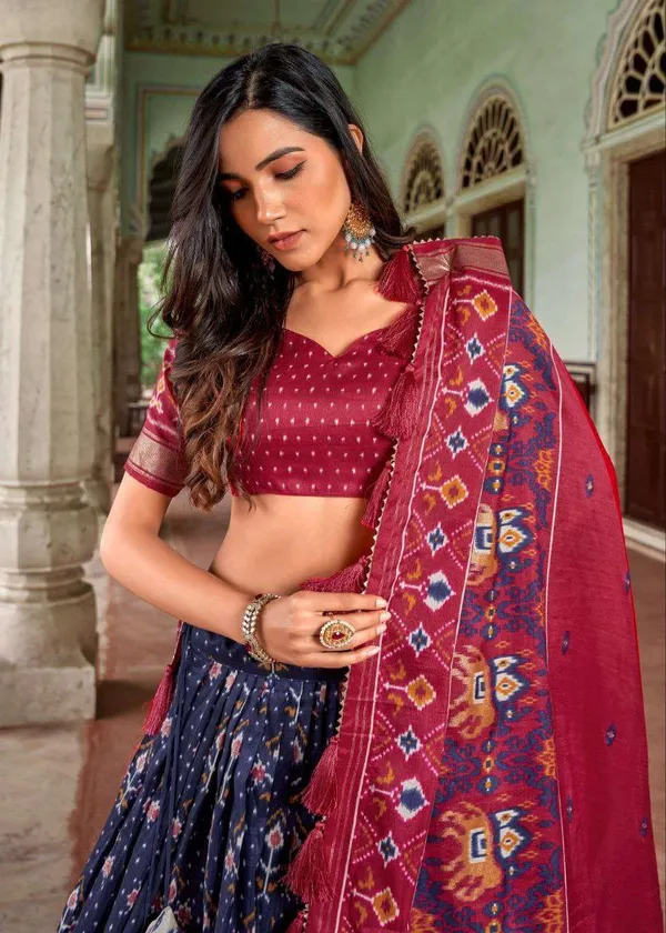 Women_S_Traditional_Patola_Print_Tussar_Silk_Lehenga_Choli_With_Festive_Dupatta