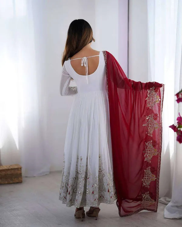Women_S_Georgette_Embroidery_Sequence_Work_Anarkali_Kurti_With_Dupatta_Set