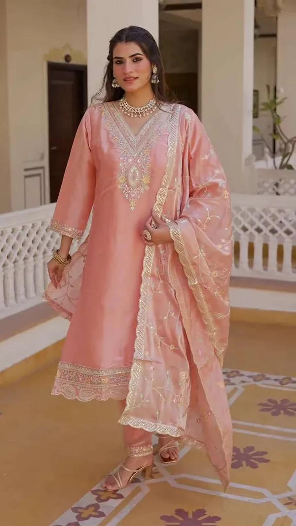Women_S_Silk_Heavy_Embroidery_Sequence_Work_Top_Bottom_Straight_Kurti_With_Pant_And_Dupatta_Set