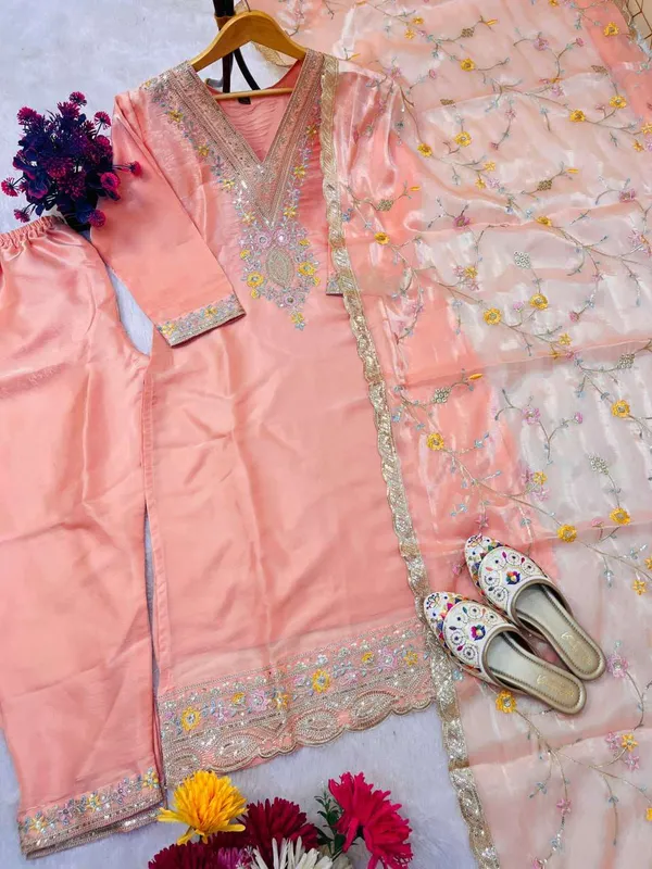 Women_S_Silk_Heavy_Embroidery_Sequence_Work_Top_Bottom_Straight_Kurti_With_Pant_And_Dupatta_Set