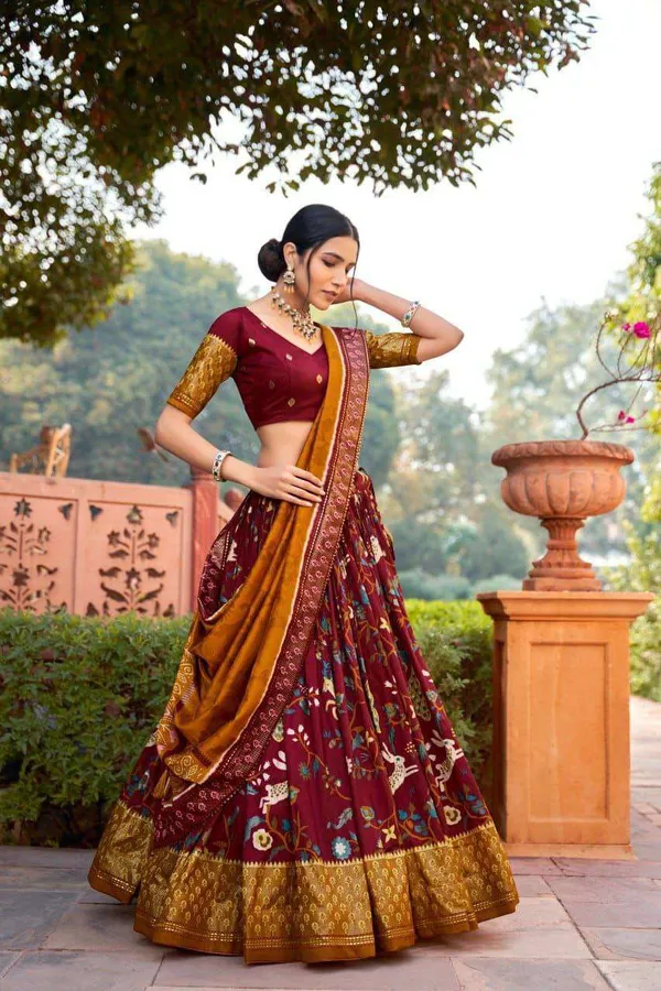 Women_S_Ethnic_Printed_Lehenga_Choli_Set_With_Tassel_Dupatta_Perfect_For_Festivals_Functions