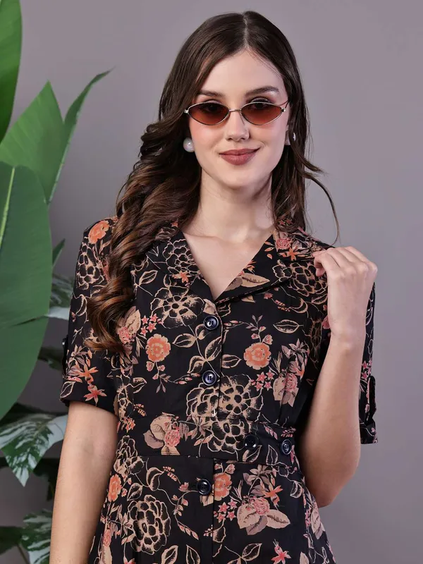 Women_S_Chic_Black_Rust_Floral_Print_Button_Front_Midi_Dress