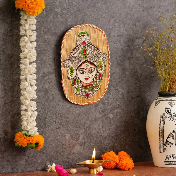 Oval_Shaped_Design_Bamboo_Hand_Crafted_Wall_Hangings_Durga_Ji_For_Home_Decor_Bamboo_Art_For_Wall_Decor