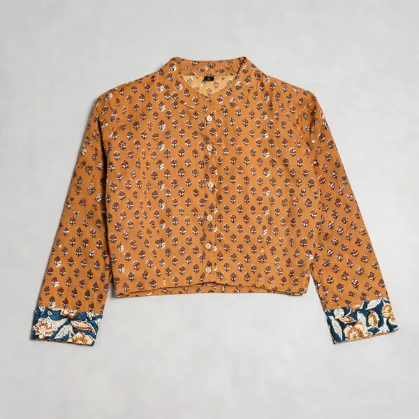 Handmade_Block_Print_Cotton_For_Women_Ethnic_Floral_Printed_Top_With_Long_Sleeves