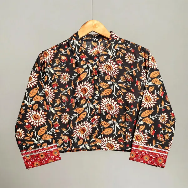Handmade_Block_Print_Cotton_For_Women_Ethnic_Floral_Printed_Top_With_Long_Sleeves