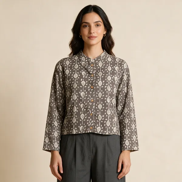 Handmade_Block_Print_Cotton_For_Women_Ethnic_Floral_Printed_Top_With_Long_Sleeves