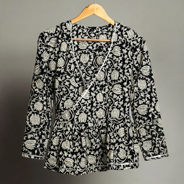 Handmade_Block_Print_Cotton_For_Women_Ethnic_Floral_Printed_Top_With_Long_Sleeves