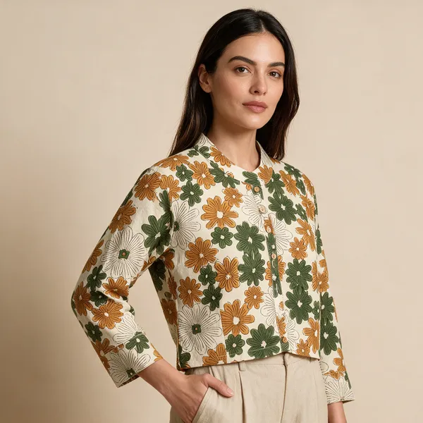 Handmade_Block_Print_Cotton_For_Women_Ethnic_Floral_Printed_Top_With_Long_Sleeves