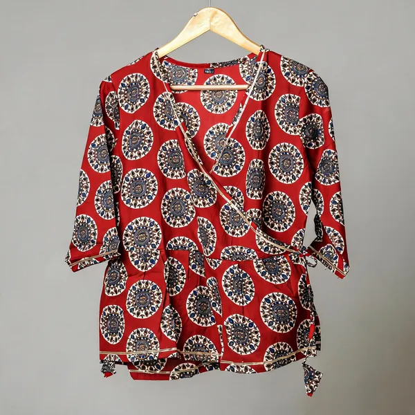 Handmade_Block_Print_Cotton_For_Women_Ethnic_Floral_Printed_Top_With_Long_Sleeves