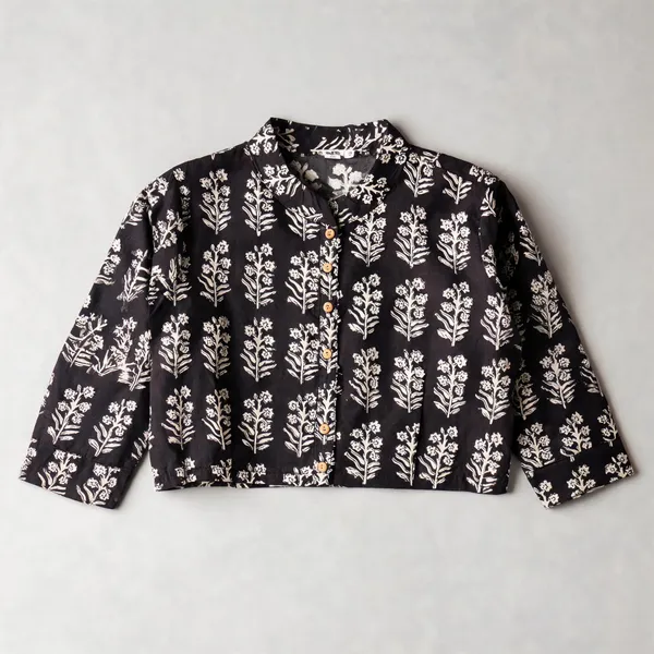 Handmade_Block_Print_Cotton_For_Women_Ethnic_Floral_Printed_Top_With_Long_Sleeves