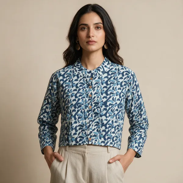 Handmade_Block_Print_Cotton_For_Women_Ethnic_Floral_Printed_Top_With_Long_Sleeves
