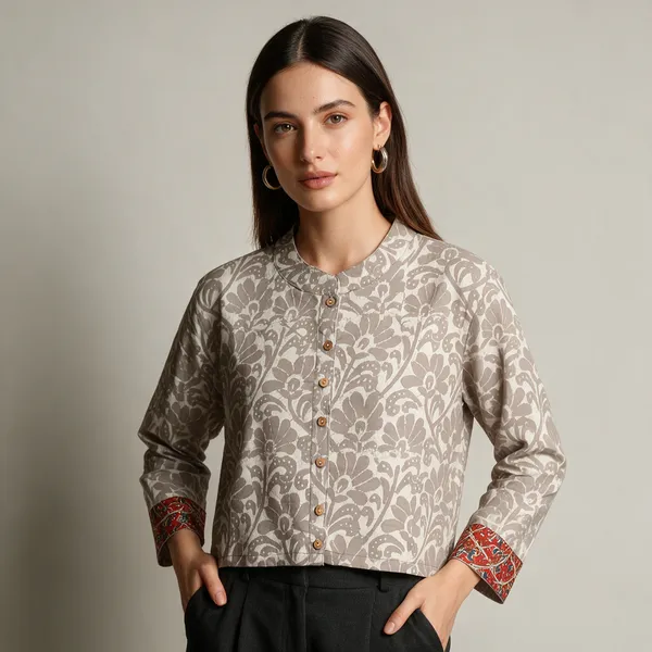 Handmade_Block_Print_Cotton_For_Women_Ethnic_Floral_Printed_Top_With_Long_Sleeves