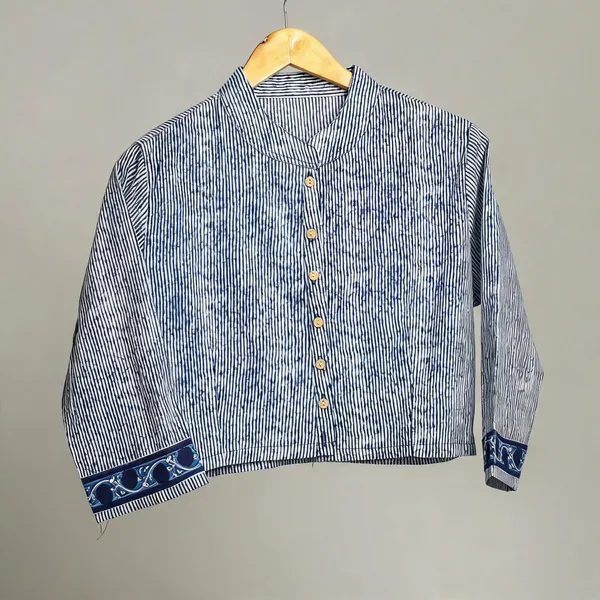 Handmade_Block_Print_Cotton_For_Women_Ethnic_Floral_Printed_Top_With_Long_Sleeves