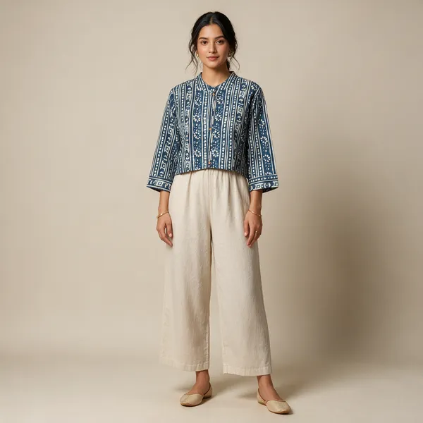 Handmade_Block_Print_Cotton_For_Women_Ethnic_Floral_Printed_Top_With_Long_Sleeves