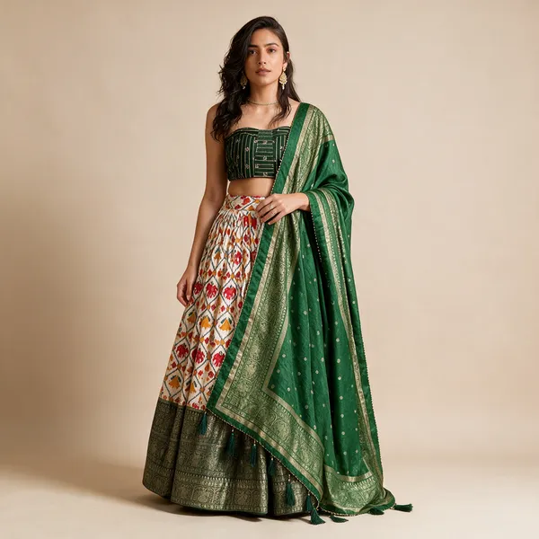 Womens_Tussar_Silk_Patola_Print_Lehenga_Choli_Dupatta_Set