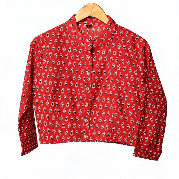 Handmade_Block_Print_Cotton_For_Women_Ethnic_Floral_Printed_Top_With_Long_Sleeves