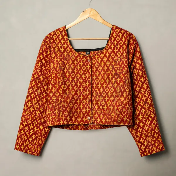 Handmade_Block_Print_Cotton_For_Women_Ethnic_Floral_Printed_Top_With_Long_Sleeves