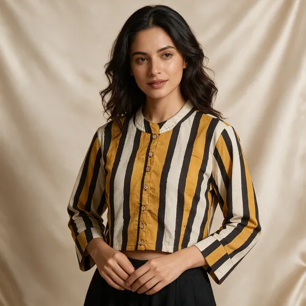 Handmade_Block_Print_Cotton_For_Women_Ethnic_Floral_Printed_Top_With_Long_Sleeves