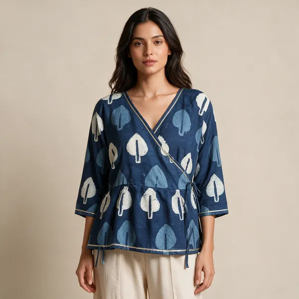 Handmade_Block_Print_Cotton_For_Women_Ethnic_Floral_Printed_Top_With_Long_Sleeves