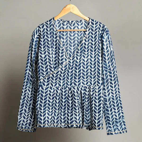 Handmade_Block_Print_Cotton_For_Women_Ethnic_Floral_Printed_Top_With_Long_Sleeves