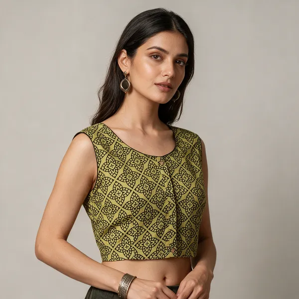 Handmade_Block_Print_Cotton_For_Women_Ethnic_Floral_Printed_Top_With_Long_Sleeves