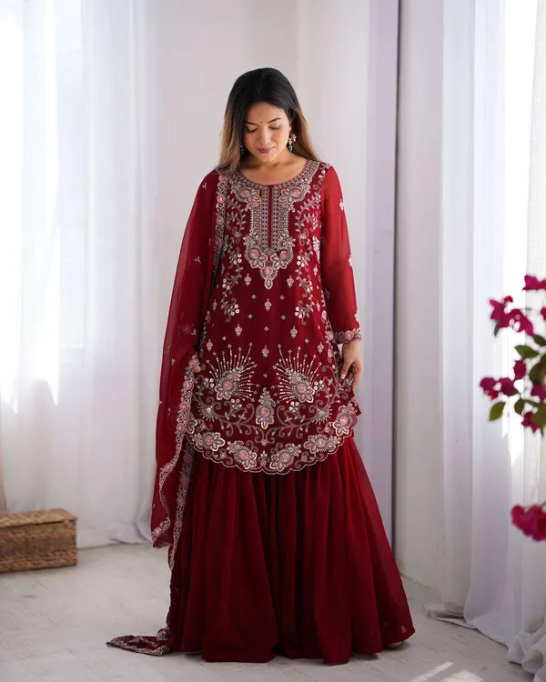 Women_S_Faux_Georgette_Sequins_Thread_Work_Straight_Kurta_With_Sharara_Suit_And_Dupatta_Set