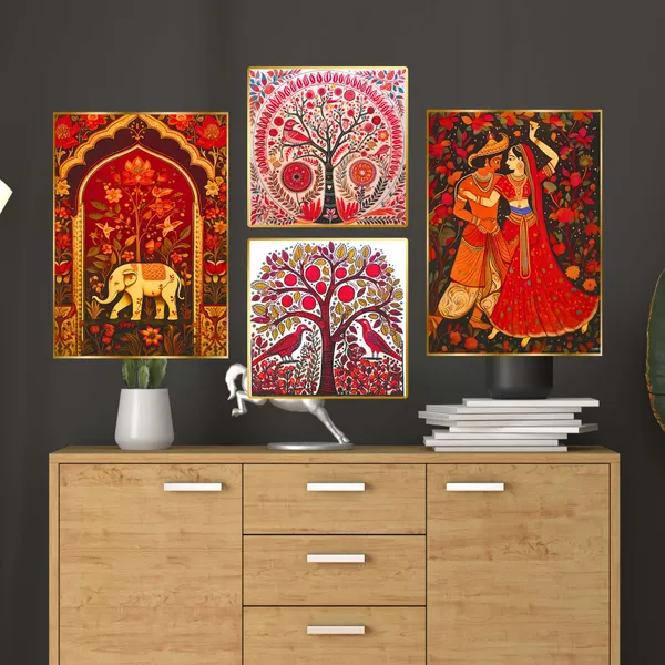 Set_Of_Four_Wall_Paintings_For_Wall_Dacoration_Golden_Framed_Wall_Paintings_For_Living_Room_Bedroom_Wall_Art_For_Home_Decoration_Office_Wall_Decor_13_10_Inch_Ch_Gd4_3