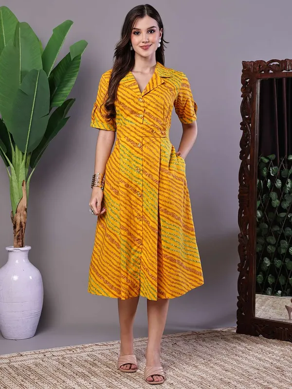 Women_S_Yellow_Printed_Cotton_Shirt_Dress