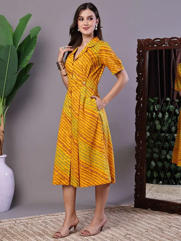 Women_S_Yellow_Printed_Cotton_Shirt_Dress