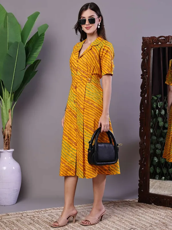 Women_S_Yellow_Printed_Cotton_Shirt_Dress