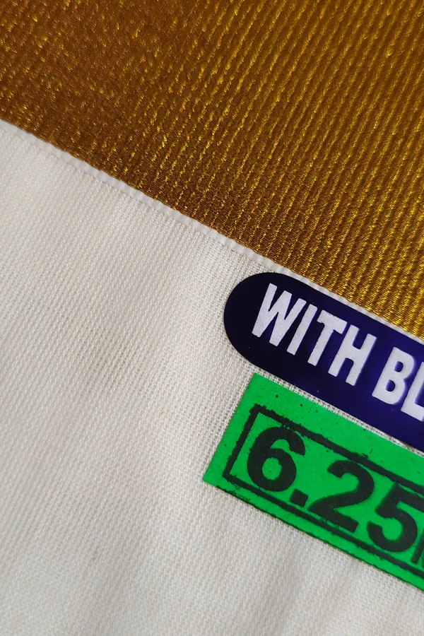 White_Golden_Cotton_Gold_Border_Saree_For_Women
