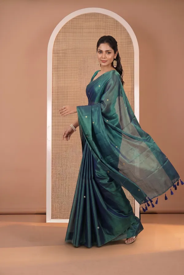 Green_Soft_Silk_Peacock_Print_Saree_For_Women