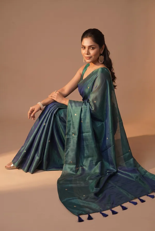 Green_Soft_Silk_Peacock_Print_Saree_For_Women