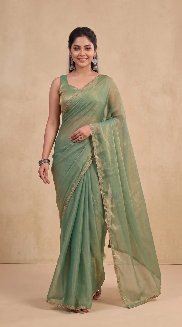 Olive_Green_Soft_Silk_Saree_For_Women