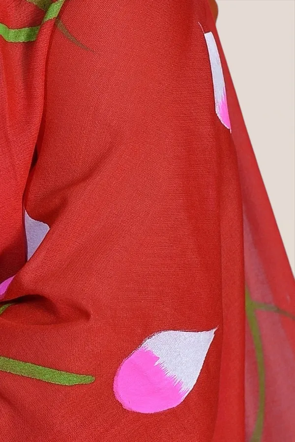 Red_Floral_Print_Saree_For_Women