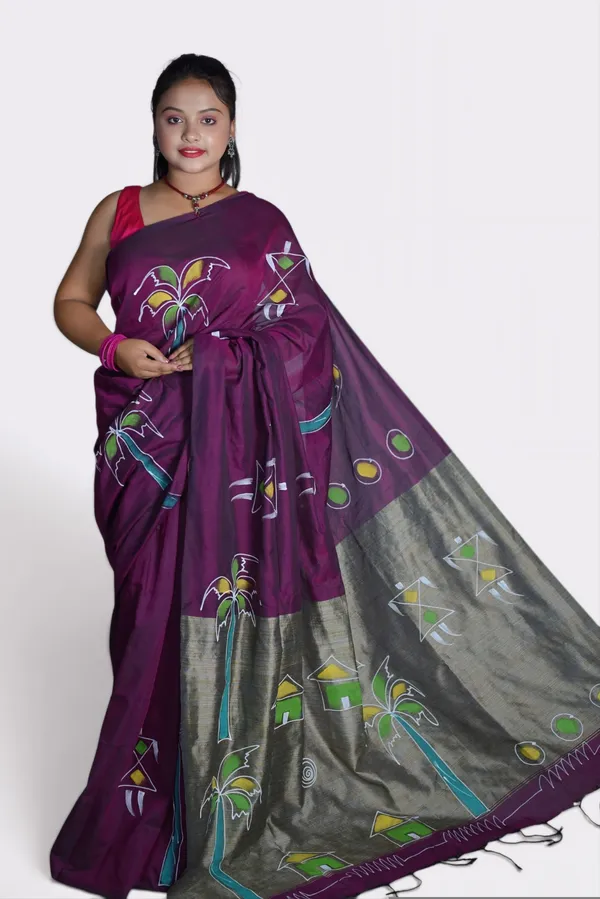 Magenta_Cotton_Saree_For_Women