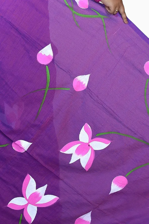 Purple_Floral_Print_Saree_For_Women